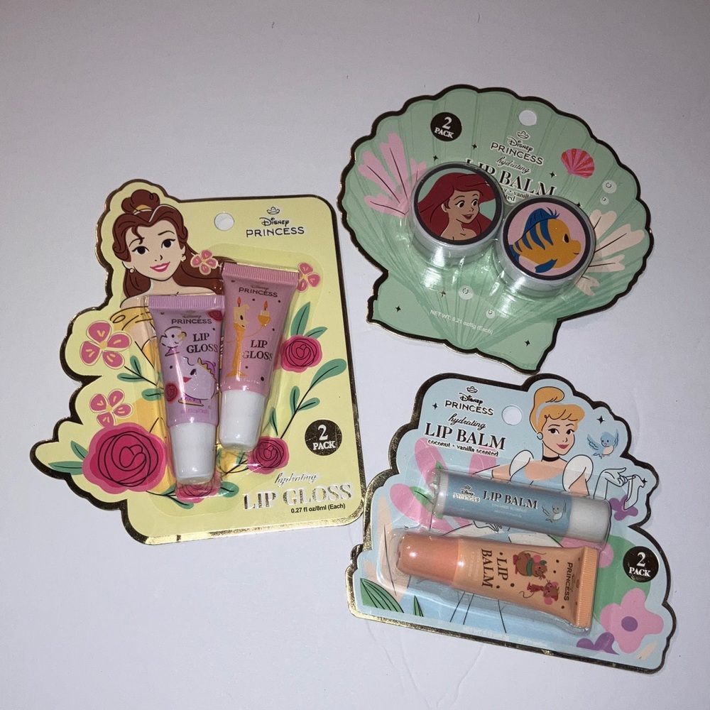 Disney Princess Lip Gloss and Balm Collection - Belle, Cinderella,‎ Ariel